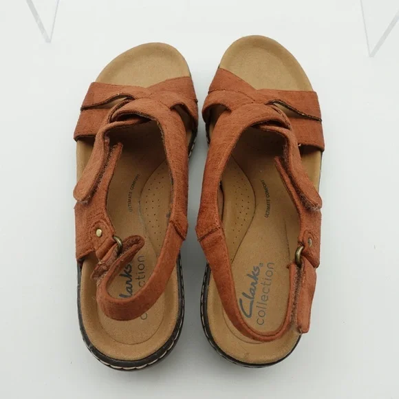 Clarks Women's Sandals in Rust Brown - Picture 9 of 10